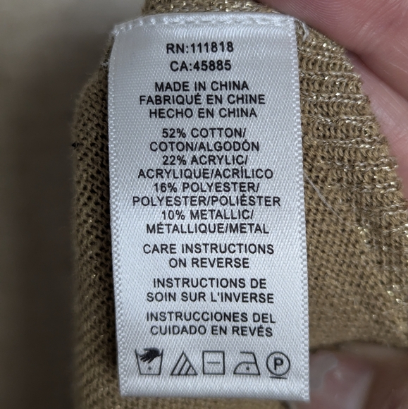 MICHAEL Michael Kors Gold Lurex Cowl Neck Dolman Sleeve Sweater Top XL - Picture 4 of 14